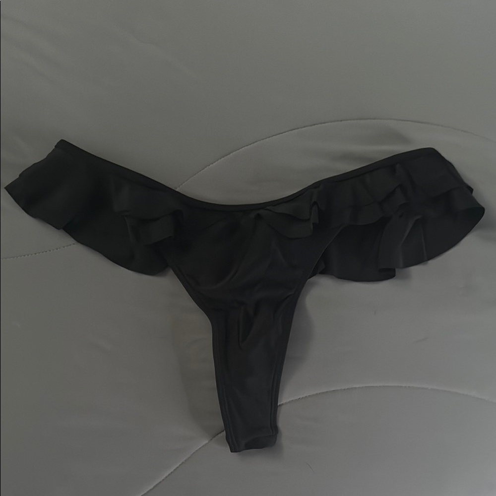 SHEIN Black Ruffle Bikini Bottom